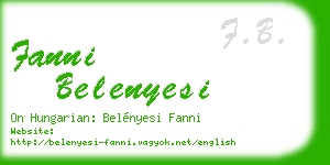 fanni belenyesi business card